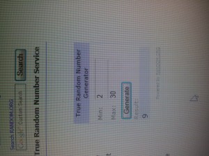 random number genertor winning number